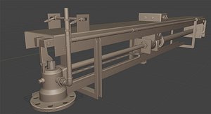 3D Retractable Soot blower- 3D Model Ready File in Blender