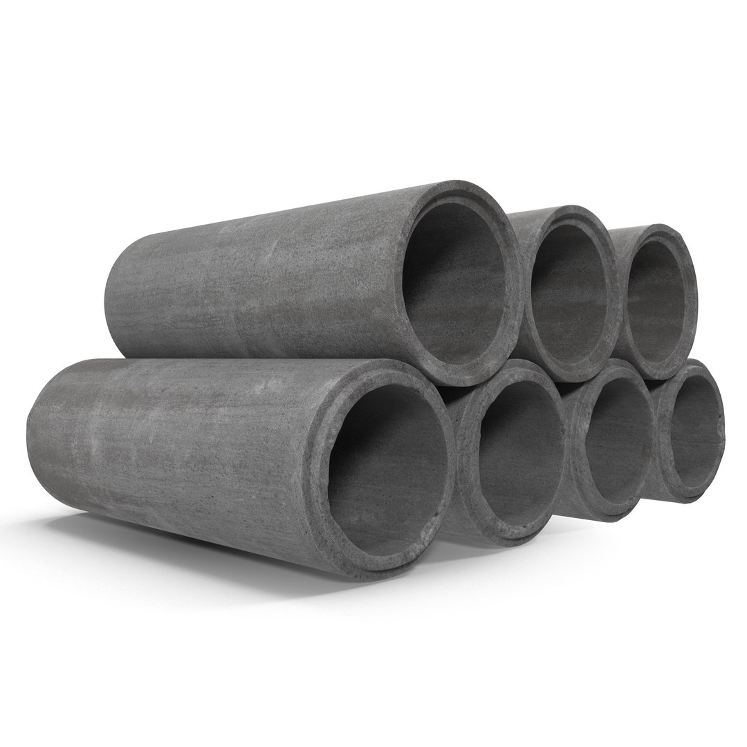 Concrete Drainage Pipe 3D Model 3D model preview
