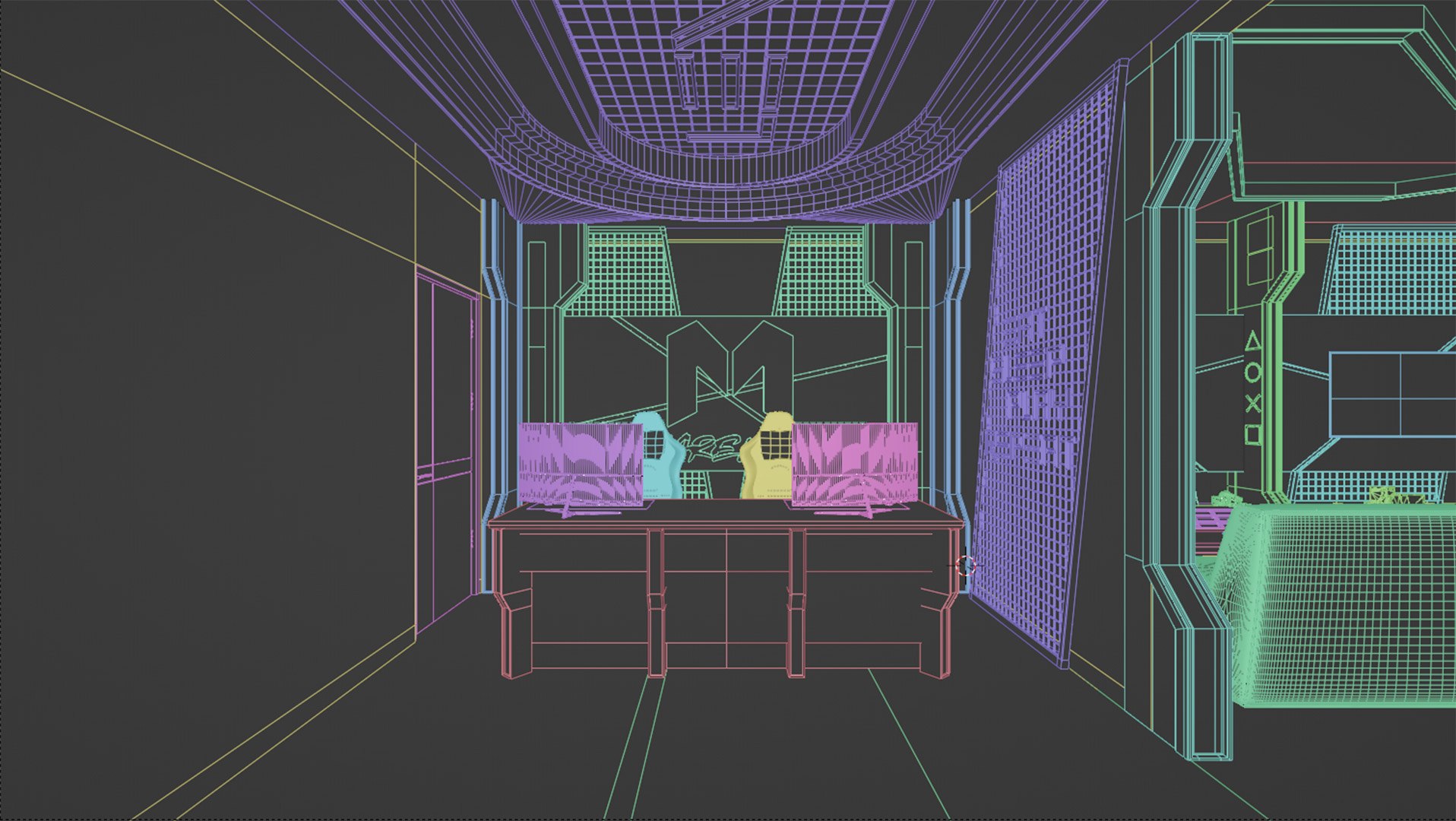 3D Model Gaming Cafe Blender-Fbx-OBJ - TurboSquid 2375713