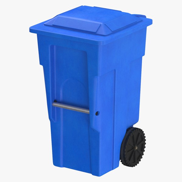 Trashcan 03 Blue Clean 3D model