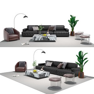 3D Leather sofa set