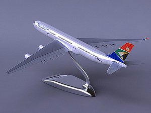 a340-300 south african airways 3d max