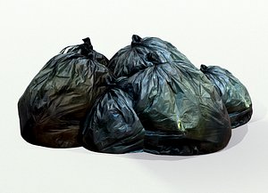 3D Black garbage bag 3d scan