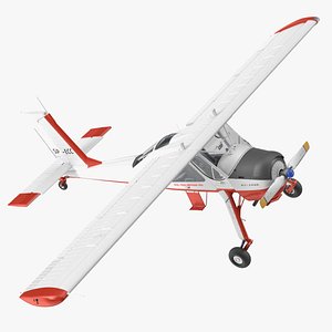 PZL 104 Wilga Airplane White 3D