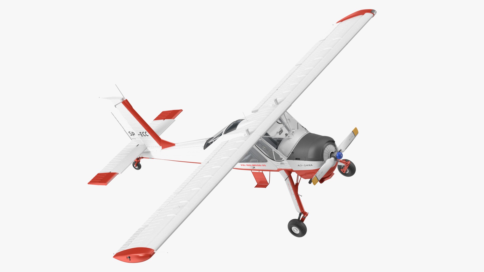PZL 104 Wilga Airplane White 3D model preview