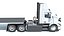 Semi-camion avec remorque à plateau