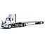 Semi-camion avec remorque à plateau