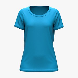 3D Modern Boatneck Short sleeve t-shirt women model