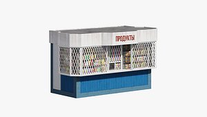 3D model The kiosk from the 90s with products