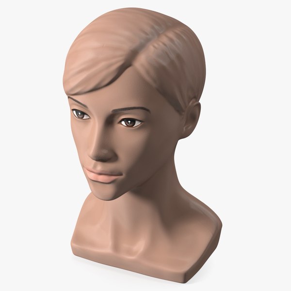 Plastic Female Mannequin Head with Hair 3D