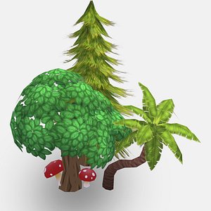 3d realtime plants pack cartoon