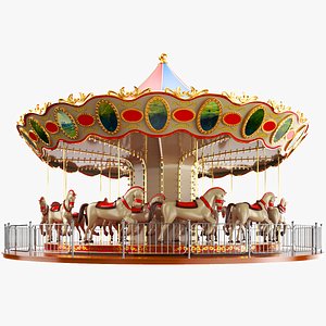3D model Detailed Horse Carousel