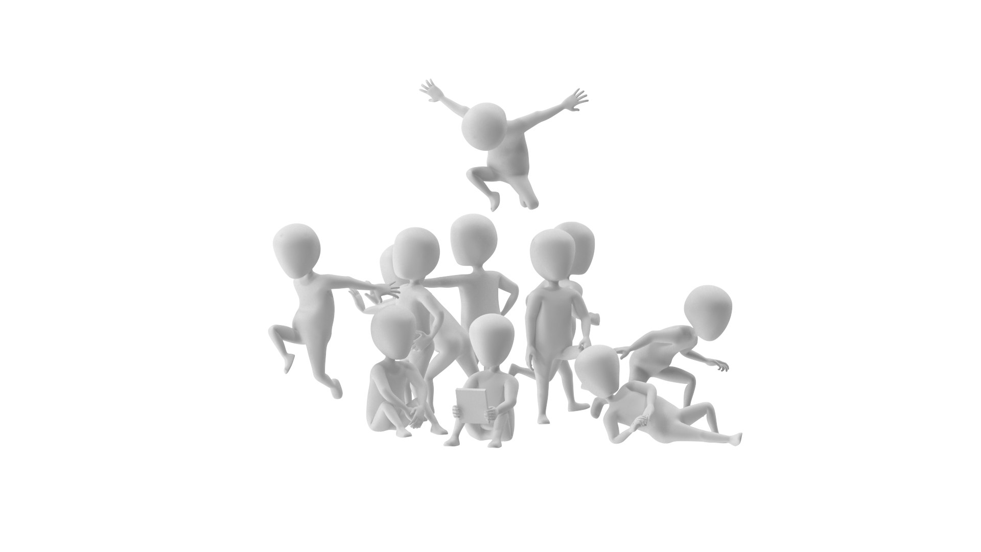 Stickman People Poses 3D Model - TurboSquid 2092442