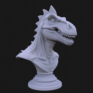 Carnotaurus Dinosaur Bust 3D STL Printable - 3D Model