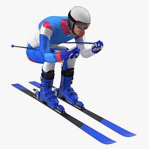 slide skier generic ski 3D