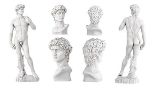 3D Statue and bust of David