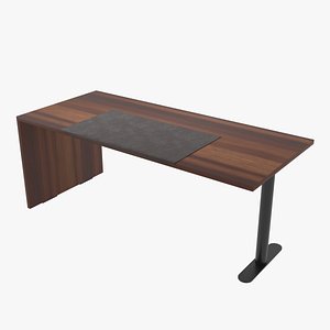 free desk walnut veneer 3d model