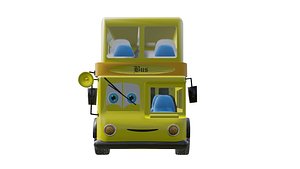 3D model cartoon double decker bus