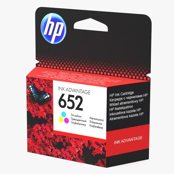 modelo 3d Caja de cartuchos tricolor HP 652 - TurboSquid 2158206