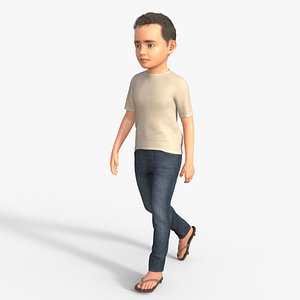 Realistic 3D Boy Character Rigged 3D model