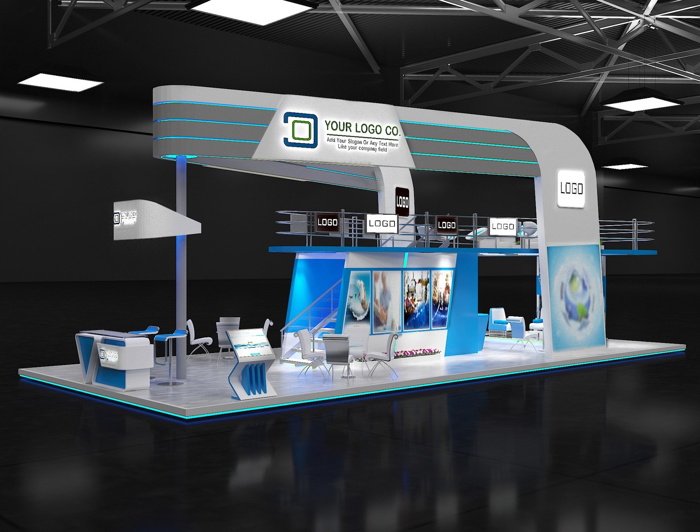 Booth Exhibition Stand a625 3D - TurboSquid 1964470