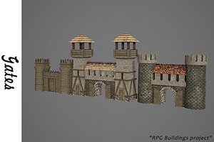 3D medieval gates model
