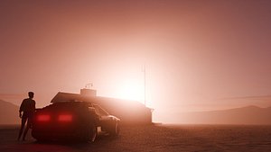 Cinematic Cyberpunk Desert Outpost 3D model