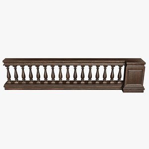 wooden balustrade 3D model