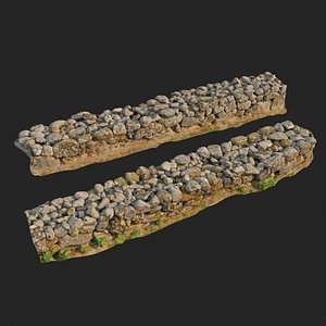 scanned nature stone wall 3D model