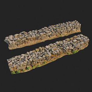 3d scanned nature stone wall F