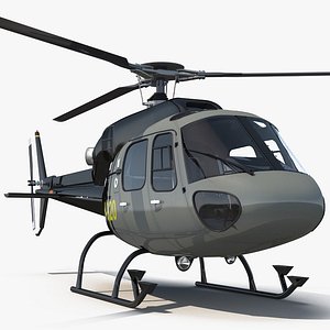 Eurocopter AS355 F Private Helicopter Rigged