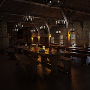 Medieval Tavern 3d Scene