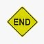 Warning End Road Sign