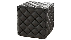Black square pouf