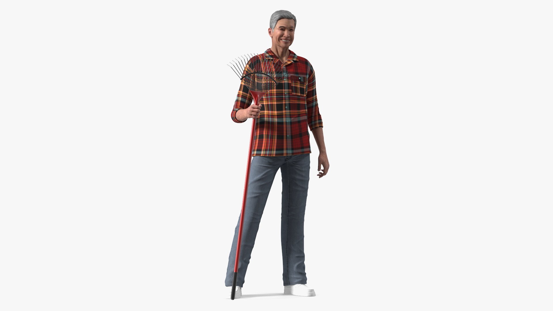 Chinese Elderly Man Home Style Rigged 3D model preview