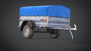 3d uniaxial trailer krkz-100 kremen model