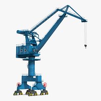 Level Luffing Port Crane Blue
