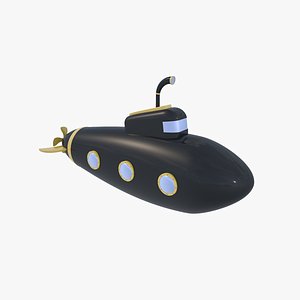 Black Submarine - Stylized Cartoon