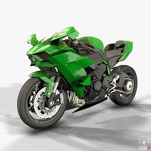Kawasaki Ninja H2R Low Poly
