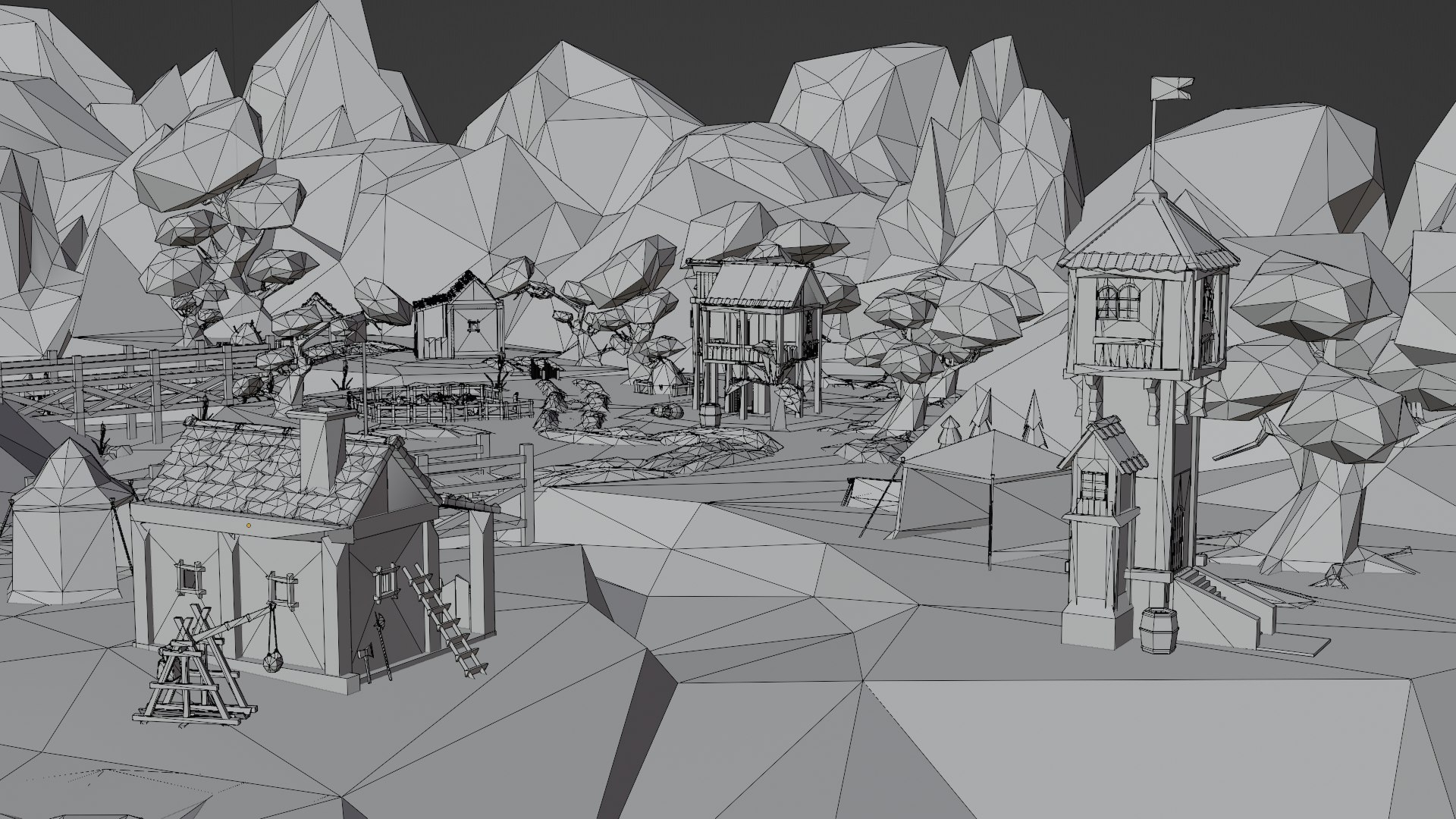 Middle Age PolyArt Environment Modular 3D - TurboSquid 2005910