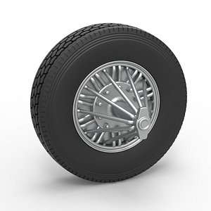Diecast Front custom Slab wheel of semi truck Scale 1 to 25 3D