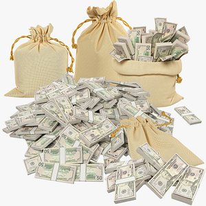 Money Bags Collection V28 3D model