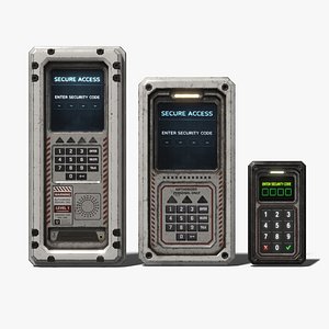 3D Sci-Fi Security Panels model
