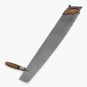 Antique One Man Crosscut Saw with Helper Handle