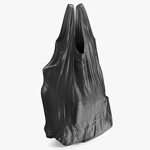 Shopping Bag Hanging Polyethylene Black 3D