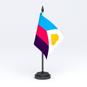 3D Tricolor Polyamory Pride Table Flag