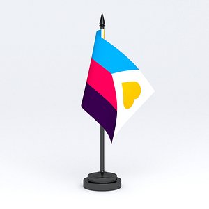 Tricolor Polyamory Pride Table Flag