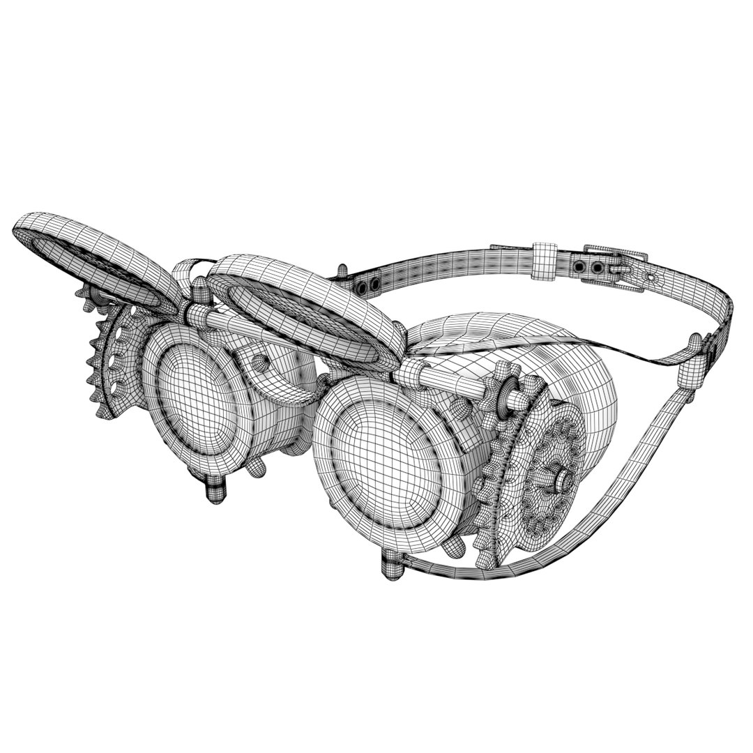 Steampunk goggles 3D model - TurboSquid 1490759
