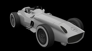 3D mercedes-benz w196r f1 model