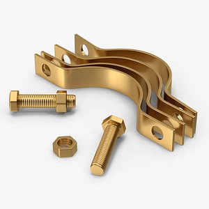3D model Gold Pipe Clamp